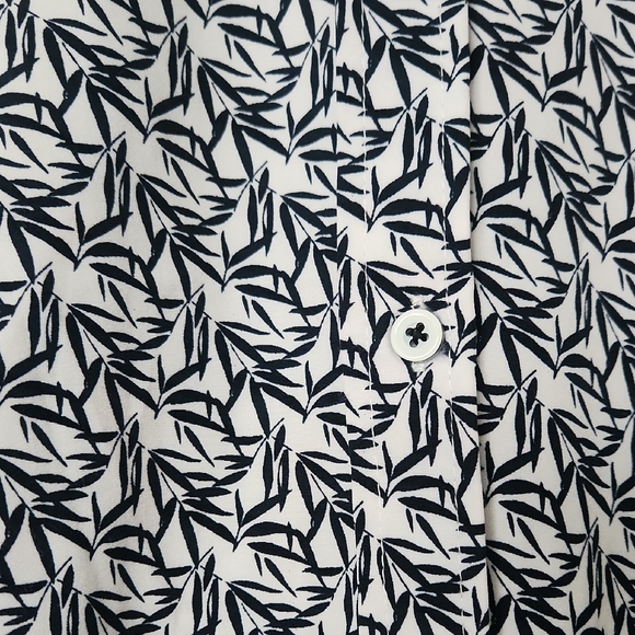 Report Collection Black and White Leaf Print Shirt - Picture 3 of 4